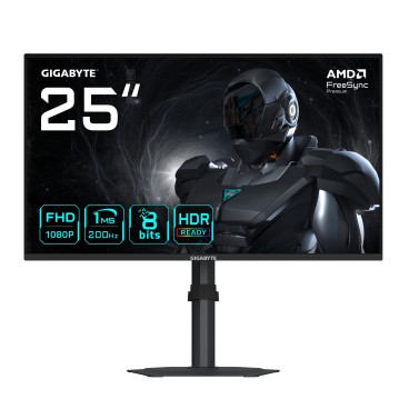 GIGABYTE G25F2 Moniteur Gaming 24,5" FHD – 1920 x 1080, 200Hz, 1ms, 300 cd m², DisplayHDR 10, HDMI 2.0, DisplayPort 1.4