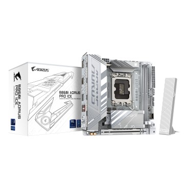 GIGABYTE B860I AORUS PRO ICE Carte mère - Processeurs Intel Core Ultra, VRM 8+1+2+1 phases, jusqu'à 9200MHz DDR5, 1xPCIe 5.0 +