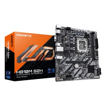 GIGABYTE H810M S2H Carte mère - Processeurs Intel Core Ultra (Série 2), VRM 4+1+2 phases, jusqu'à 6400 MHz DDR5, 1xPCIe 4.0