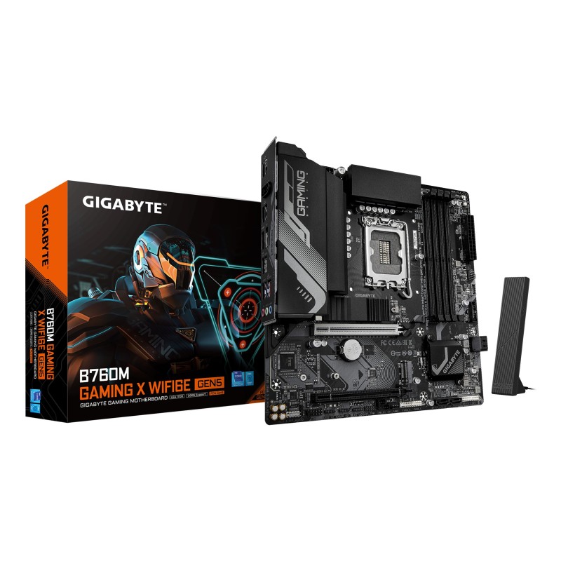 GIGABYTE B760M GAMING X WIFI6E GEN5 Carte Mère – Compatible avec les processeurs Intel Core 14e génération, VRM 8+1+1 phases,