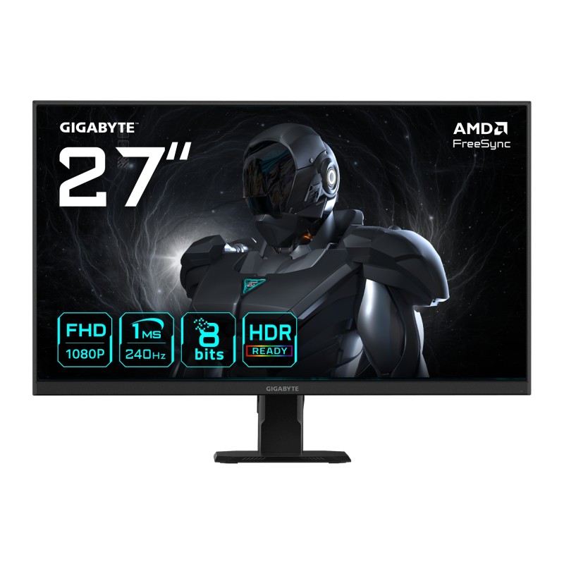 GIGABYTE GS27F2 Moniteur de jeu 27" FHD - 1920 x 1080, 240Hz, 1ms, 300 cd m², FreeSync, HDR Ready, HDMI 2.0, Displayport 1.4