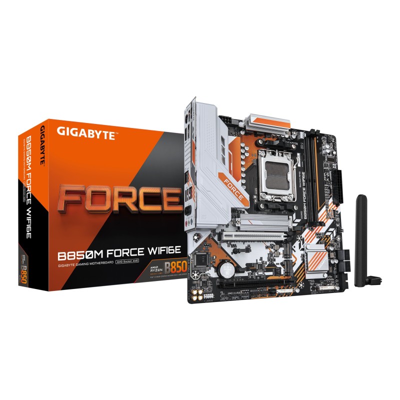 GIGABYTE B850M FORCE WIFI6E Carte Mère – Compatible avec les processeurs AMD Ryzen série 9000, VRM numérique 8+2+2 phases,