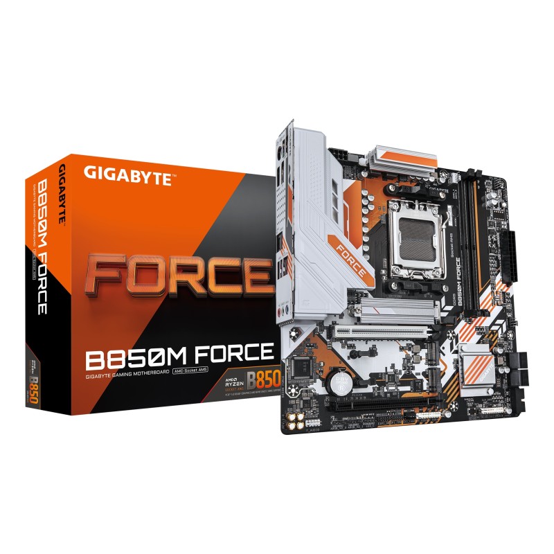 GIGABYTE B850M FORCE Carte Mère – Compatible avec les processeurs AMD Ryzen série 9000, VRM numérique 8+2+2 phases, jusqu’à