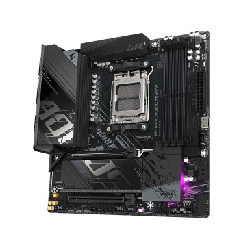 GIGABYTE X870M AORUS ELITE WIFI7 Carte Mère – Compatible avec les processeurs AMD Ryzen 9000, VRM numérique 14+2+2 phases,