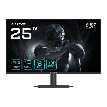 GIGABYTE G25F2A Moniteur de Jeu 25" FHD - 1920 x 1080, 240Hz, 1ms, 300 cd m², Display HDR 10, HDMI 2.0, DisplayPort 1.4