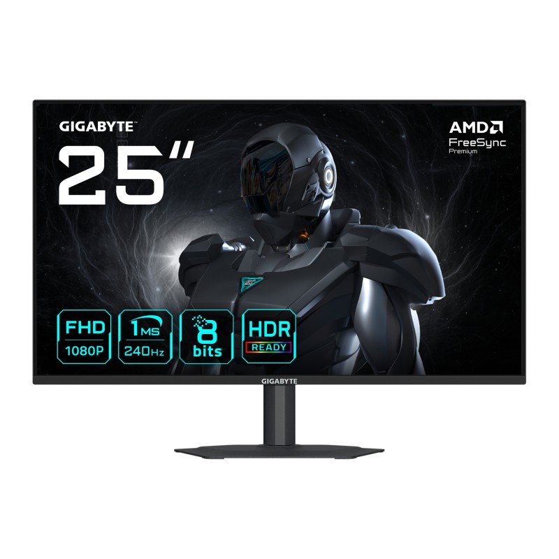 GIGABYTE G25F2A Moniteur de Jeu 25" FHD - 1920 x 1080, 240Hz, 1ms, 300 cd m², Display HDR 10, HDMI 2.0, DisplayPort 1.4