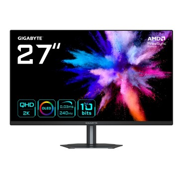GIGABYTE GO27Q24 27” Moniteur Gaming OLED 2K QHD - 2560 x 1440, 240Hz, 0.03ms, 400 cd m², FreeSync Premium, HDMI 2.0,