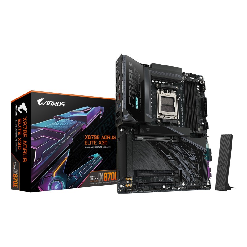 GIGABYTE X870E AORUS ELITE X3D Carte Mère – Prend en charge les processeurs AMD Ryzen 9000, VRM numérique 16+2+2 phases,
