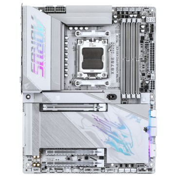 GIGABYTE X870E AORUS PRO X3D ICE Carte Mère – Prend en charge les processeurs AMD Ryzen 9000, VRM numérique 18+2+2 phases,