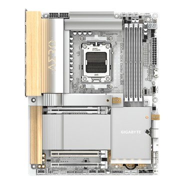 GIGABYTE X870E AERO X3D WOOD Carte Mère - Prend en charge les processeurs AMD Ryzen 9000, VRM numérique 16+2+2 phases, jusqu’à