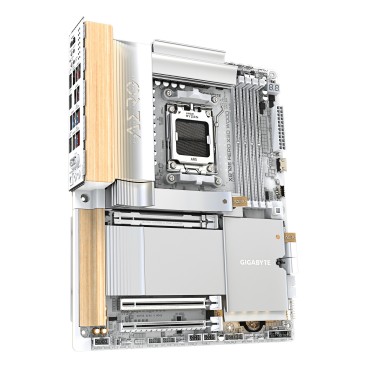 GIGABYTE X870E AERO X3D WOOD Carte Mère - Prend en charge les processeurs AMD Ryzen 9000, VRM numérique 16+2+2 phases, jusqu’à