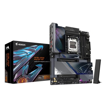 GIGABYTE X870E AORUS MASTER X3D Carte Mère - Prend en charge les processeurs AMD Ryzen 9000, VRM numérique 18+2+2 phases,