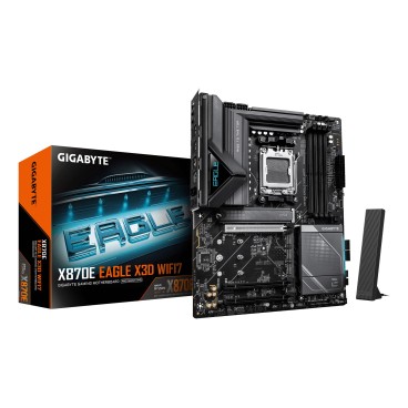 GIGABYTE X870E EAGLE X3D WIFI7 Carte Mère – Compatible avec processeurs AMD Ryzen 9000, VRM numérique 14+2+2 phases, jusqu’à