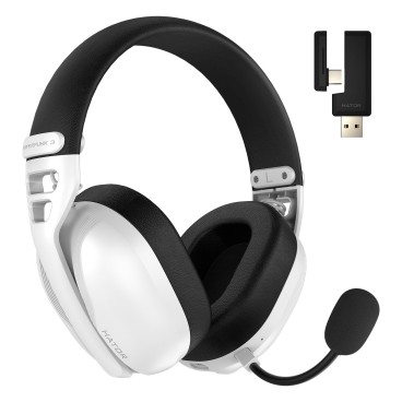 HATOR Hyperpunk 3 Wireless Casque Avec fil &sans fil Arceau Gaming USB Type-C   USB Type-A Bluetooth Blanc