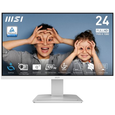 MSI Pro MP2412W écran plat de PC 60,5 cm (23.8") 1920 x 1080 pixels Full HD LCD Blanc