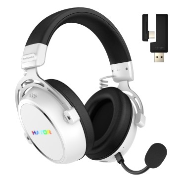 HATOR Hypergang 3 Wireless Casque Sans fil Arceau Gaming USB Type-C   USB Type-A Bluetooth Blanc