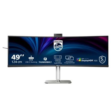 Philips 49B2U6903CH 00 écran plat de PC 124,5 cm (49") 5120 x 1440 pixels Dual QHD LCD Gris