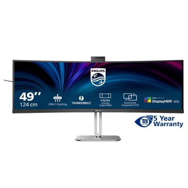 Philips 49B2U6903CH 00 écran plat de PC 124,5 cm (49") 5120 x 1440 pixels Dual QHD LCD Gris