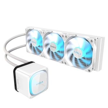 GIGABYTE EAGLE 360 ICE Système de Refroidissement Liquide pour CPU - 3x120mm Ventilateurs ARGB, écran LCD couleur, DAISY-CHAIN,