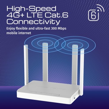 Keenetic Hero 4G+ (KN-2311) Modem-routeur 4G+ Wi-Fi 6 maillé AX1800 avec commutateur intelligent Gigabit 4 ports et port USB 3.0
