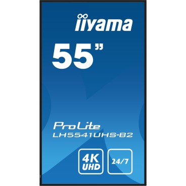 iiyama LH5541UHS-B2 Écran d'affichage dynamique En forme de kiosk 138,7 cm (54.6") LCD 500 cd m² 4K Ultra HD Noir Intégré dans