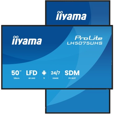 iiyama LH5075UHS-B2AG Écran d'affichage dynamique Écran plat de signalisation numérique 125,7 cm (49.5") LCD Wifi 500 cd m² 4K