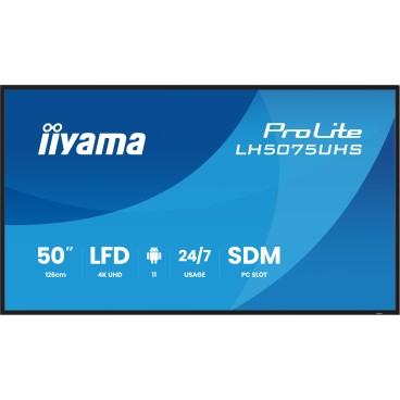 iiyama LH5075UHS-B2AG Écran d'affichage dynamique Écran plat de signalisation numérique 125,7 cm (49.5") LCD Wifi 500 cd m² 4K