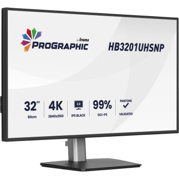 iiyama ProGraphic HB3201UHSNP-B1 écran plat de PC 80 cm (31.5") 3840 x 2160 pixels 4K Ultra HD Noir
