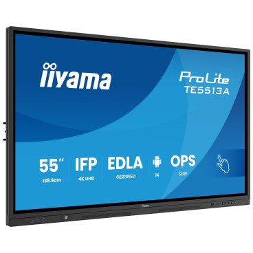 iiyama TE5513A-B2AG Écran d'affichage dynamique Écran plat interactif 138,7 cm (54.6") Wifi 500 cd m² 4K Ultra HD Noir Écran