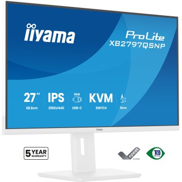 iiyama ProLite XB2797QSNP-W1 écran plat de PC 68,6 cm (27") 2560 x 1440 pixels Quad HD LCD Blanc
