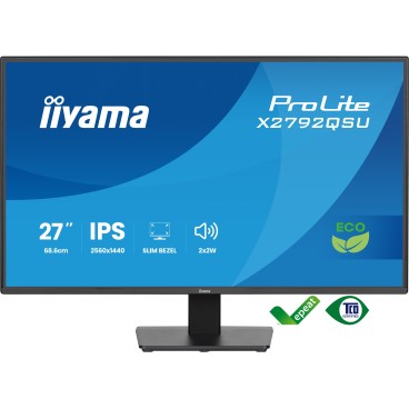 iiyama ProLite X2792QSU-B1 écran plat de PC 68,6 cm (27") 2560 x 1440 pixels Quad HD LED Noir