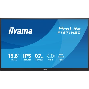 iiyama ProLite P1671HSC-B1 écran plat de PC 39,6 cm (15.6") 1920 x 1080 pixels Full HD LED Noir