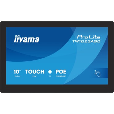iiyama TW1023ASC-B3P Écran d'affichage dynamique En forme de kiosk 25,6 cm (10.1") Wifi 385 cd m² WXGA Noir Écran tactile