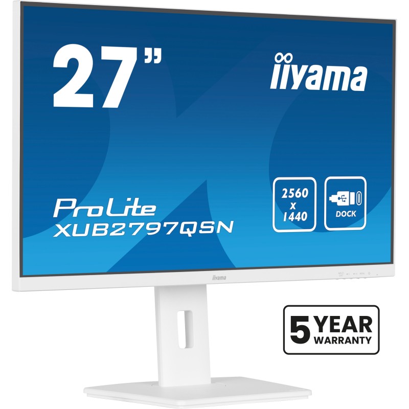 iiyama G-MASTER XUB2797QSN-W2 écran plat de PC 68,6 cm (27") 2560 x 1440 pixels Quad HD LED Blanc