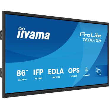 iiyama TE8615A-B2AG Écran d'affichage dynamique En forme de kiosk 2,17 m (85.6") Wifi 550 cd m² 4K Ultra HD Noir Écran tactile