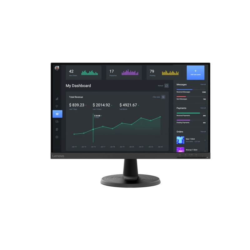 Lenovo C24-40 écran plat de PC 60,5 cm (23.8") 1920 x 1080 pixels Full HD LED Noir