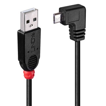 Lindy Câble USB 2.0 type A   micro-B coudé, 0.5m