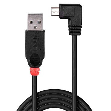Lindy Câble USB 2.0 type A   micro-B coudé, 0.5m