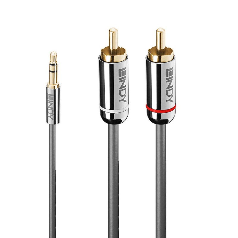 Lindy Câble Audio Jack 3.5mm vers RCA, Cromo Line, 10m