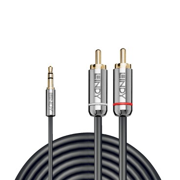 Lindy Câble Audio Jack 3.5mm vers RCA, Cromo Line, 10m