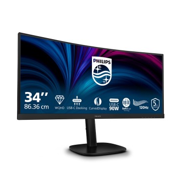 Philips 3000 series 34B2U3600C 00 écran plat de PC 86,4 cm (34") 3440 x 1440 pixels Wide Quad HD LCD Noir