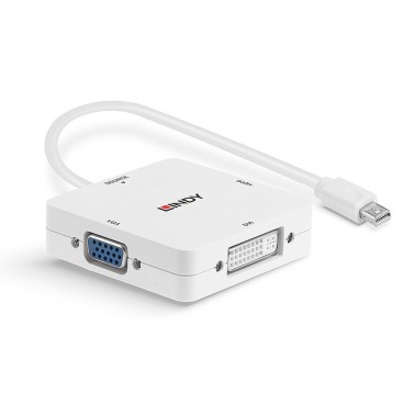 Lindy Adaptateur actif Mini DisplayPort 1.2 vers HDMI, VGA et DVI-D