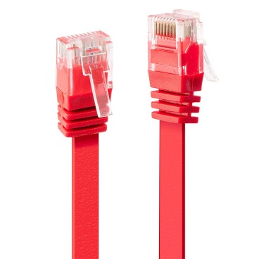 Lindy Câble réseau Plat Rouge Cat.6A U UTP, 1m