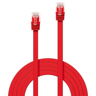 Lindy Câble réseau Plat Rouge Cat.6A U UTP, 1m