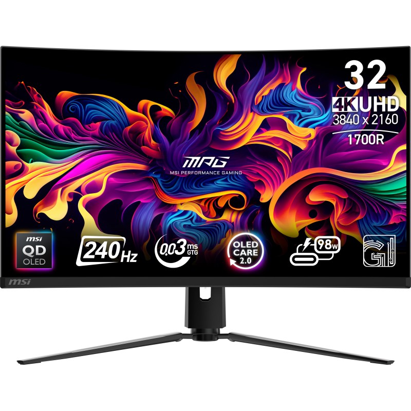 MSI MPG 321CURX QD-OLED écran plat de PC 80 cm (31.5") 3840 x 2160 pixels 4K Ultra HD Noir