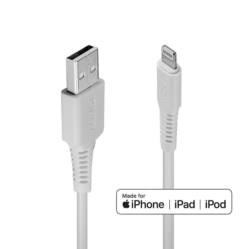 Lindy Câble USB Type A vers Lightning, Blanc, 0.5m