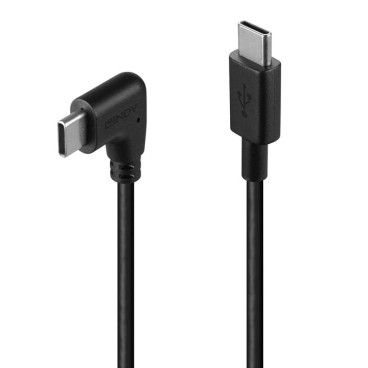 Lindy Câble USB 2.0 Type C de 1m, angle droit à 90°, PD 60W