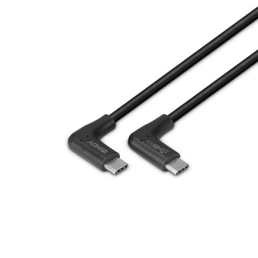 Lindy Câble USB 3.2 Type C de 0.5m, 2 x 90° à angle droit, 10Gbit s, 60W PD