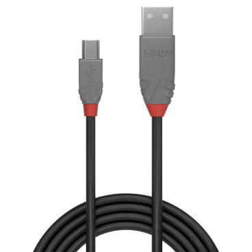 Lindy Câble USB 2.0 type A vers Mini-B, Anthra Line, 1m