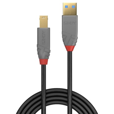 Lindy Câble USB 3.2 Type A vers B, 5Gbit s, Anthra Line, 3m